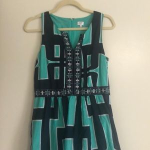 Crown and Ivy and Aqua and Navy Patterned Dress